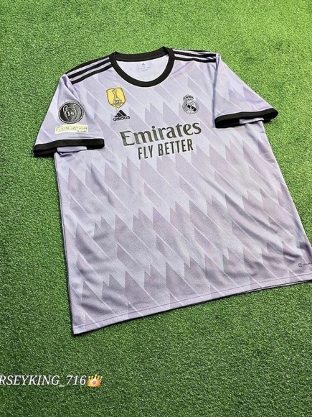 Adidas Real Madrid CF Karim Benzema #9 2022/2023 Away Purple Jersey UCL Patches